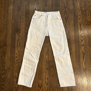 White Agolde straight jeans